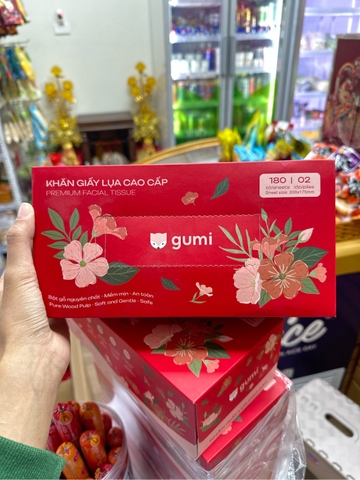 Khăn giấy lụa cao cấp 2 lớp Gumi - Hộp 180 tờ
