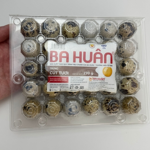 Trứng cút tươi Ba Huân - Khay 30 quả