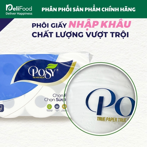 Giấy vệ sinh Có lõi Posy 4 lớp - Túi 10 cuộn