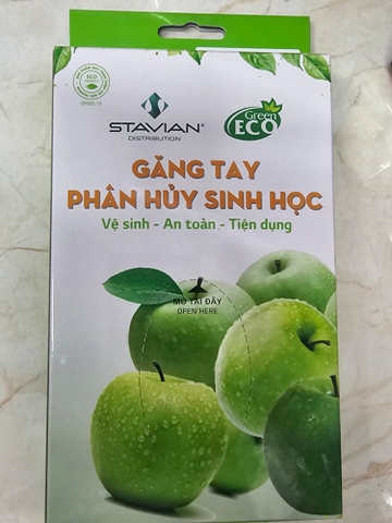 Găng tay phân hủy sinh học Stavian - Hộp 100 cái