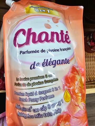 Nước giặt xả 8in1 Chanté Hương hoa mẫu đơn Pháp - Túi 3.05kg
