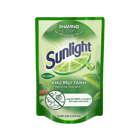 SUNLIGHT Nước Rửa Chén Khử Mùi Tanh Hương Matcha – Túi 720g