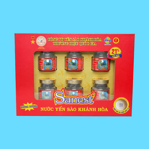 Yến sào Cao cấp Khánh Hòa (không đường) - Hộp 6 lọ