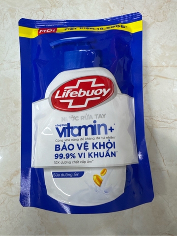 LIFEBUOY Nước Rửa Tay Vitamin Sữa Dưỡng Ẩm - túi 400g