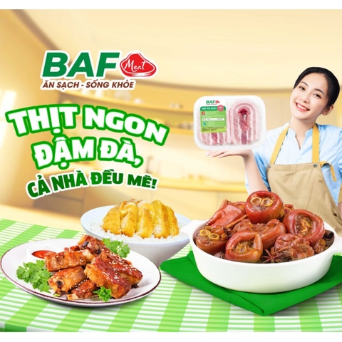 Nạc thăn ngoại (thăn lưng) heo BAF Meat - khay 300g