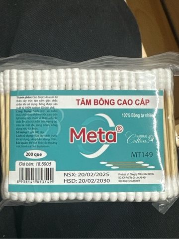 Tăm bông thân trúc Meta - Gói 200 que