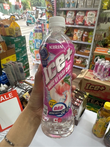 Nước vị trái cây ICE+ hương đào - chai 490ml