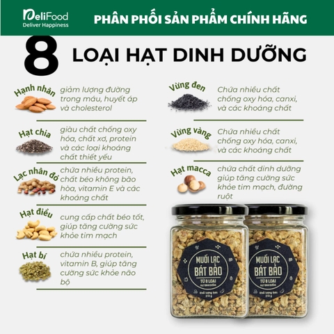 Muối lạc bát bảo HAPI - Lọ thủy tinh 210g