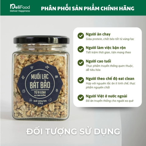 Muối lạc bát bảo HAPI - Lọ thủy tinh 210g