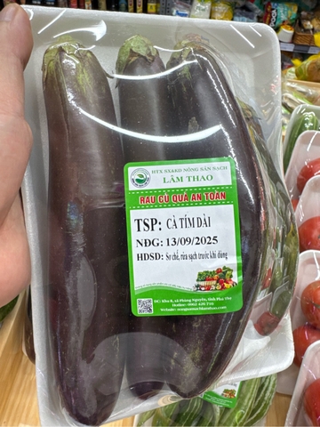 Cà tím dài - Nông sản sạch Lâm Thao - Khay 500g