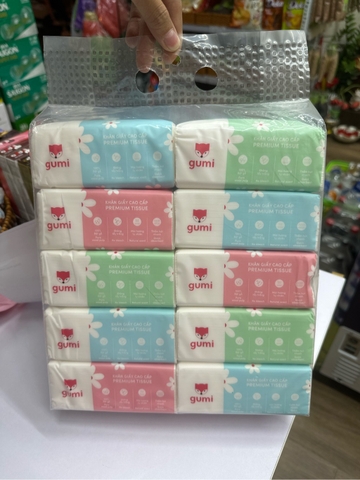 Xách 10 gói giấy ăn 4 lớp Gumi cao cấp - 300 tờ/gói