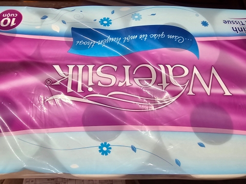 Giấy vệ sinh WaterSilk có lõi 3 lớp - Túi 10 cuộn