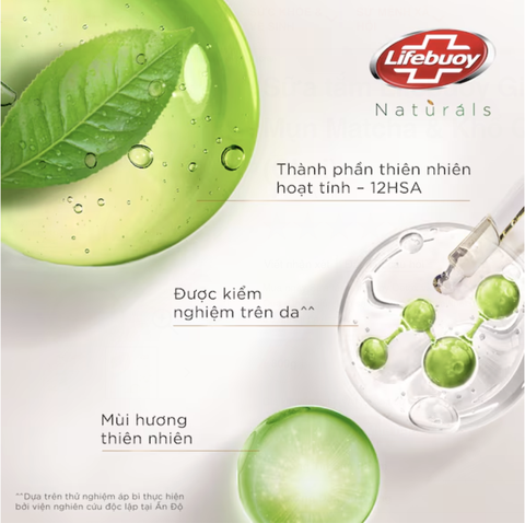 LIFE BUOY Sữa Tắm Giảm mụn lưng Trà xanh Khổ qua - chai 800g
