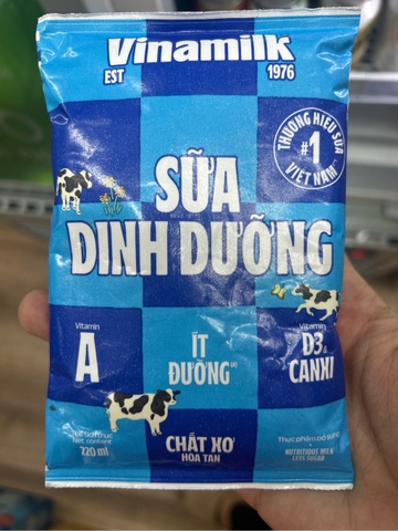 Sữa tươi ít đường vinamilk - Túi 220ml