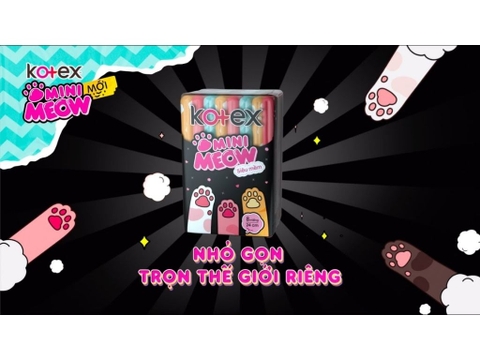 Băng vệ sinh Kotex mini Meow siêu mềm 24cm - Bịch 8 miếng