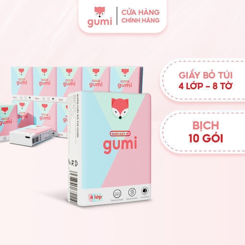 Khăn giấy bỏ túi Gumi 4 lớp - bịch 10 gói