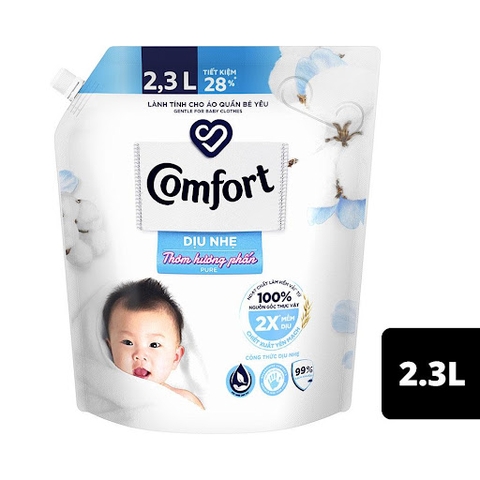 COMFORT nước xả mềm vải dịu nhẹ thơm hương phấn - túi 2,3L