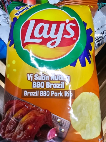 Bim bim Lay's vị sườn nướng BBQ Brazil - Gói 31g