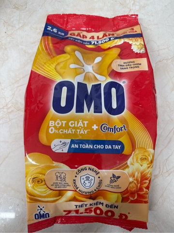 OMO Bột Giặt Comfort Tinh Dầu Thơm Sang Trọng 2.6kg
