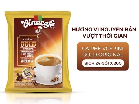 Cà phê hoà tan Vinacafé Gold Original - Bịch 24 gói 480g