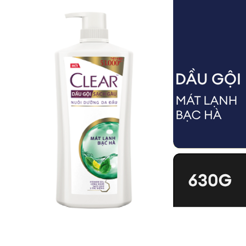 CLEAR dầu gội mát lạnh bạc hà - chai 630g