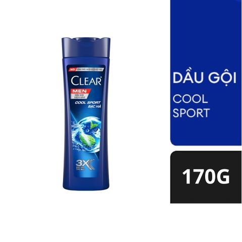 CLEAR MEN Dầu Gội Mát Lạnh Bạc Hà - chai 170g