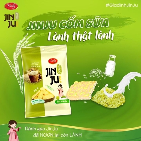 Bánh gạo Junju Cốm sữa - Túi 16 gói