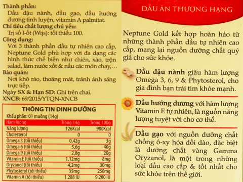 Dầu Neptune Gold, chai 1L