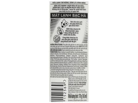 CLEAR dầu gội mát lạnh bạc hà 170g