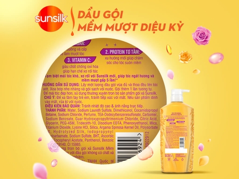 SUNSILK Dầu Gội Mềm Mượt Diệu Kỳ 170g - Nhãn vàng