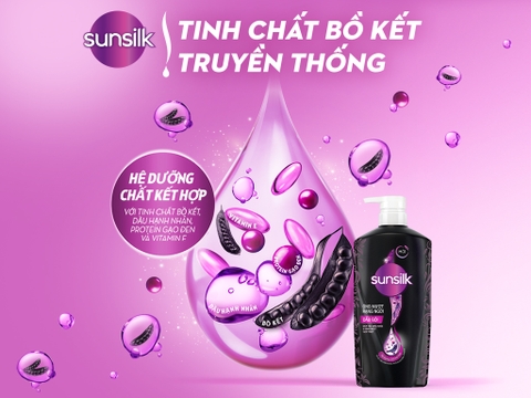 SUNSILK Dầu Gội Óng Mượt Rạng Ngời 650g - Nhãn đen