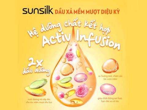 SUNSILK dầu xả mềm mượt diệu kỳ 320g - Nhãn vàng