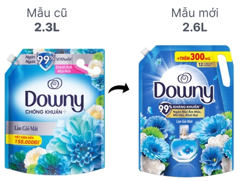 Nước Xả Vải Downy Làn Gió Mát - Túi 2.6L