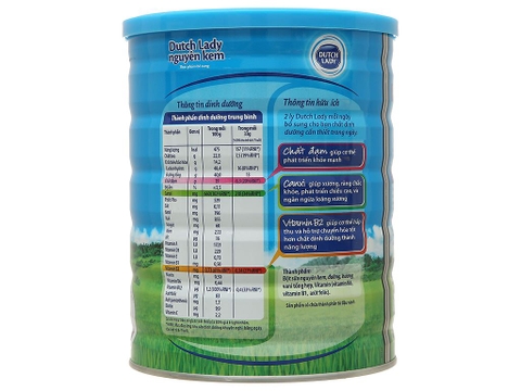 Sữa bột nguyên kem Dutchlady - Hộp sắt 850g