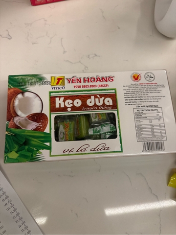 Kẹo dừa vị lá dứa