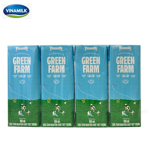 Sữa Vinamilk Green Farm Tiệt Trùng Cao Cấp Nguyên Chất - Hộp 180ml