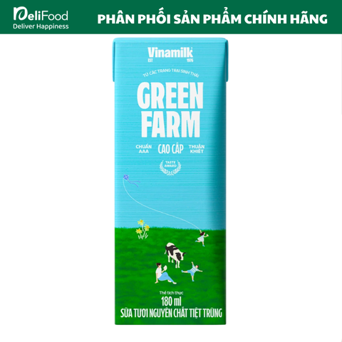 Sữa Vinamilk Green Farm Tiệt Trùng Cao Cấp Nguyên Chất - Hộp 180ml