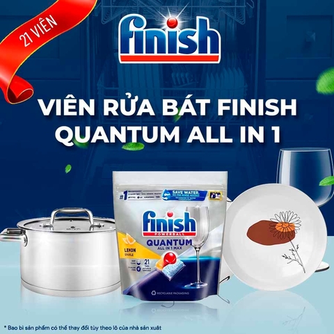 Viên Rửa Chén Chanh Finish Quantum 21 viên