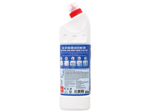 VIM tẩy bồn cầu và nhà tắm trắng sáng mùi dịu nhẹ hương chanh sả - chai 870ml
