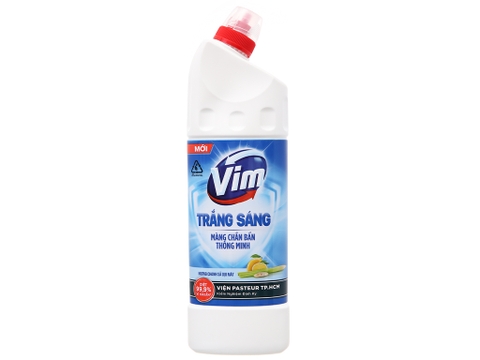 VIM tẩy bồn cầu và nhà tắm trắng sáng mùi dịu nhẹ hương chanh sả - chai 870ml