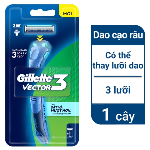 Dao cạo râu Gillette Vector 3 - 1 cán dao 1 đầu dao cạo