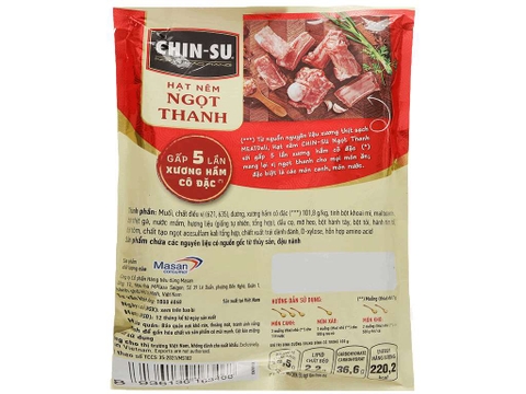 Hạt nêm Chinsu ngọt thanh xương hầm và rau củ - Túi 400g