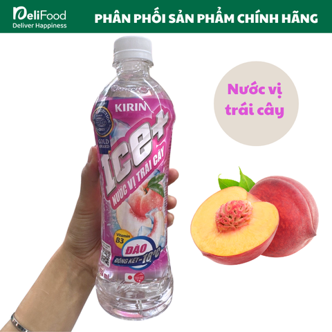 Nước vị trái cây ICE+ hương đào - chai 490ml