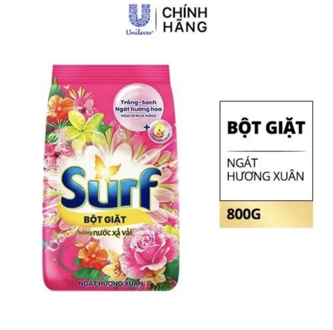 SURF Bột Giặt Hương Nước Xả Vải Ngát Hương Xuân - Túi 800g