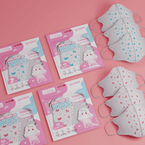 Khẩu trang trẻ em Gumi 3 lớp khánh khuẩn- túi 10 chiếc