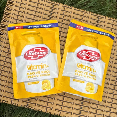 LIFEBUOY Nước Rửa Tay Vitamin Chanh Khử Mùi - túi 400g
