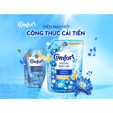 COMFORT nước xả Đậm Đặc 1 Lần Xả Hương Ban Mai - Túi 1,8L