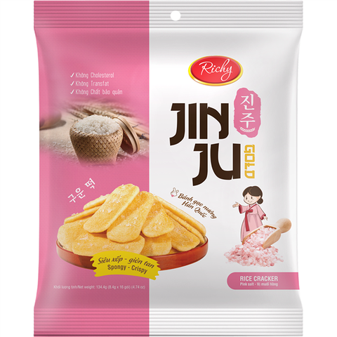 Bánh gạo Junju muối hồng - Túi 16 gói