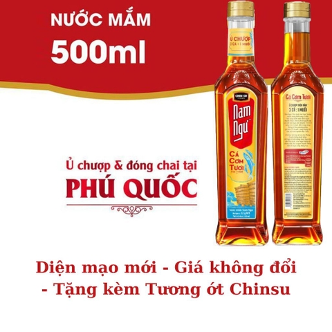 Nước mắm Nam Ngư Cá Cơm Tươi Cao cấp - Chai thuỷ tinh 500ml