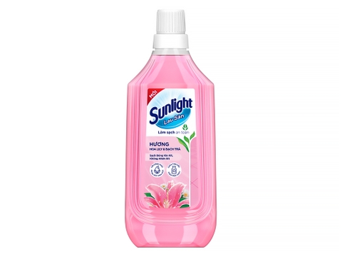 Nước lau sàn Sunlight tinh dầu thảo mộc hương hoa lily & bạch trà - chai 1kg